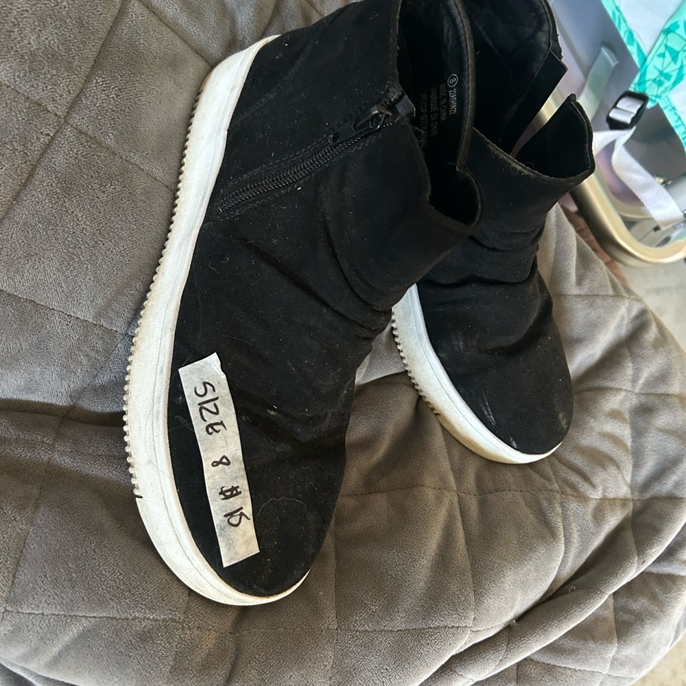 George Black and White Sneakers with Sock-Like Upper